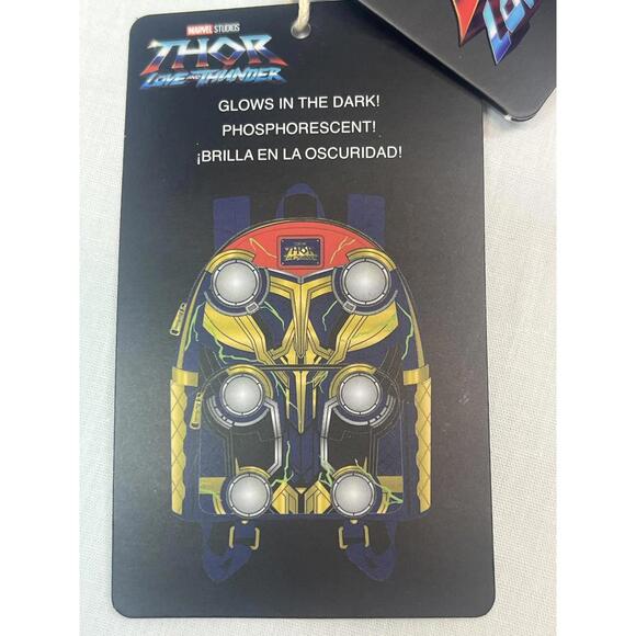 Loungefly Marvel Thor Love And Thunder Mini Backpack Wallet Set Womens Glow - Picture 16 of 16